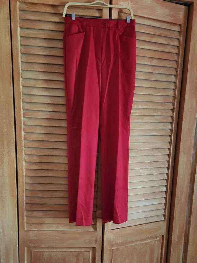 Escada Men's Red Dress Pants - Tailored Straight Leg in red from Poshmark