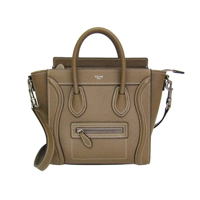 Celine Luggage Nano 189243DRU Women's Leather Handbag,Shoulder Bag Grayish in Grayish Leather from Elady