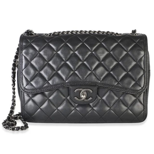 Chanel Black Quilted Lambskin Large Citizen Zip Flap Bag in Black Lambskin from myGemma