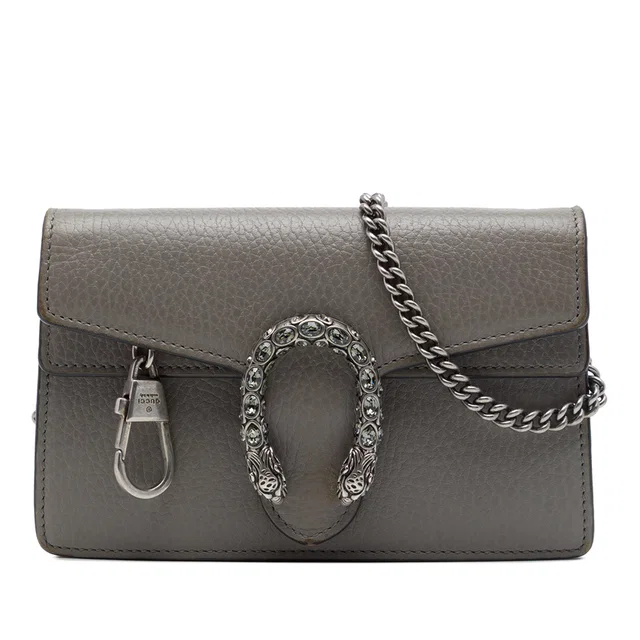 Gray Gucci Mini Calfskin Dionysus Crossbody in Grey Calfskin from Designer Revival