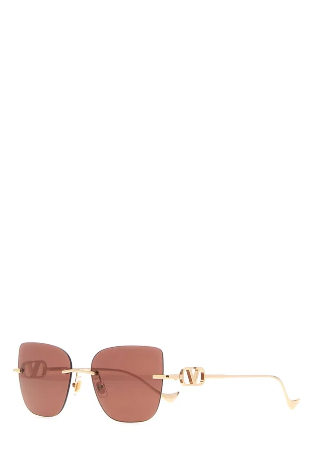 Valentino Garavani Sunglass Gold Metal Sunglasses in Gold from HEWI