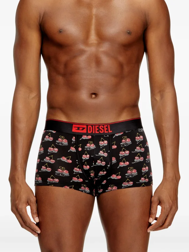 Diesel Damien-Gft logo-cherry heart boxer (pack of three) in Black, photo 3 of 4 from FARFETCH