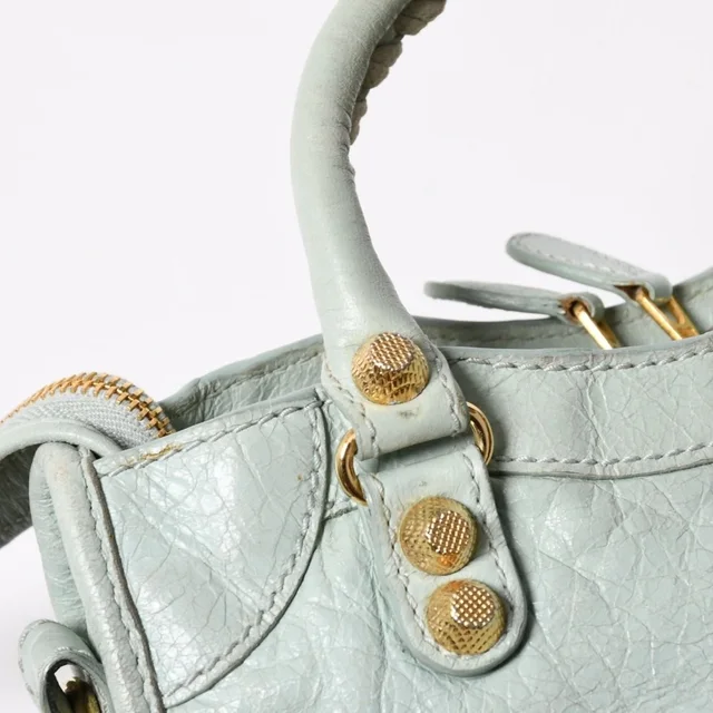 Balenciaga 2-Way Shoulder Bag Giant Mini City Lime Green Gold in Green from The Reluxe, photo 2 of 2