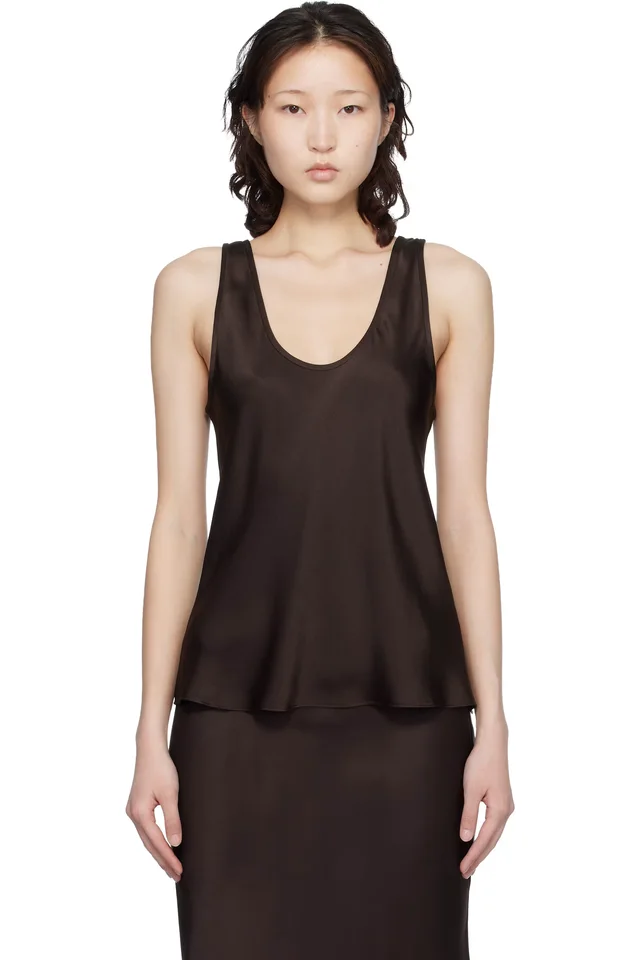 ANINE BING Brown Lea Top, image 1 of 1 from SSENSE