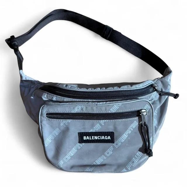 Balenciaga Women's Fanny packs and belt bags - Grey/Silver in gray|silver from Depop, photo 1 of 1