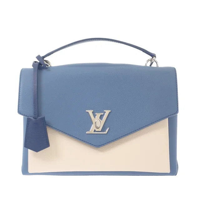 Blue Louis Vuitton Bicolor Taurillon MyLockme Top Handle Bag Satchel in Blue Leather from Designer Revival