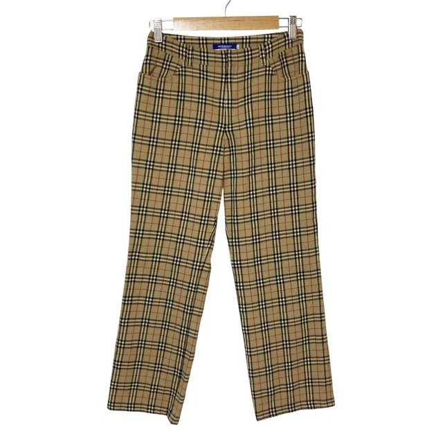Burberry Blue Label Nova Check Wool Pants in Blue Wool from LuxUness