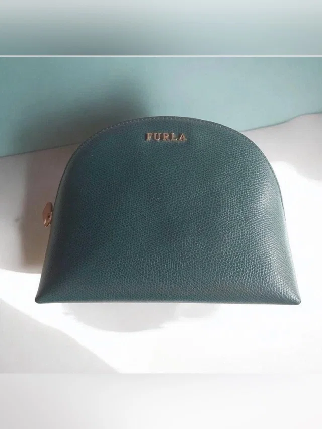 Furla Teal Dome Shape Mini Bag Pouch in green Leather from Poshmark