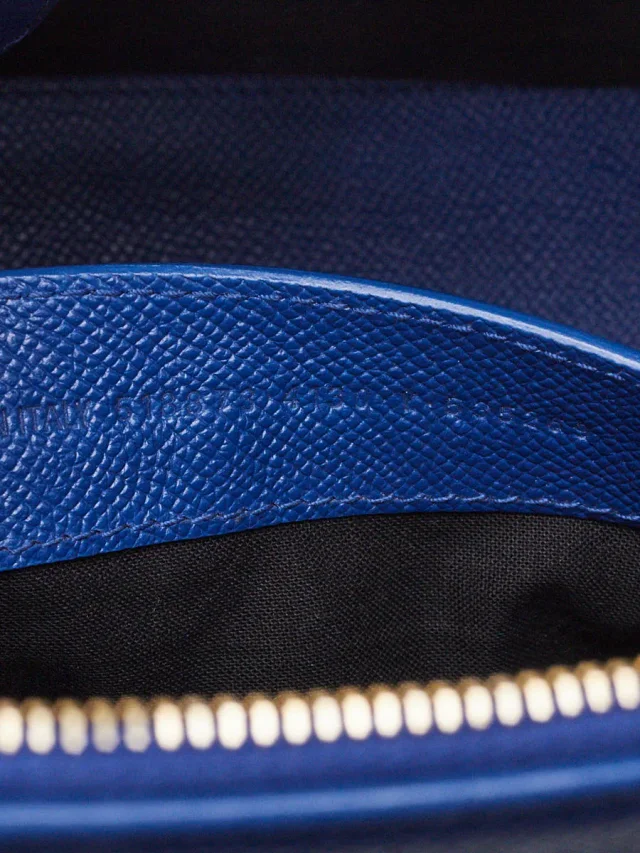 Balenciaga Blue Stamped Calfskin Leather Small Ville Satchel Bag in Blue Calfskin from Yoogis, photo 13 of 13