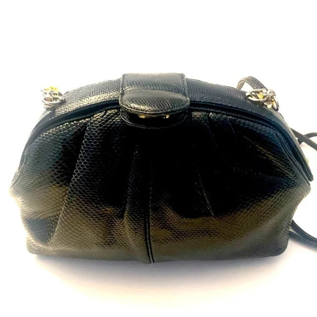 Judith Leiber Vintage Lizard Mini Crossbody Bag And Clutch, Black in black Lizard from Poshmark, photo 10 of 11