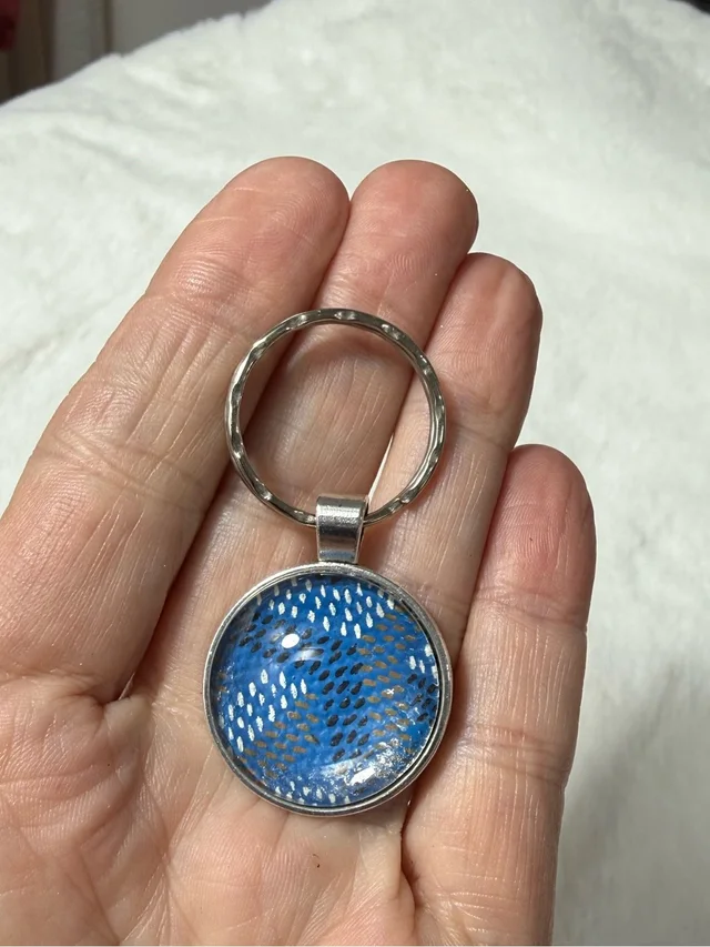 Goyard Repurposed Material Bubble Charm Keyring in blue from Poshmark
