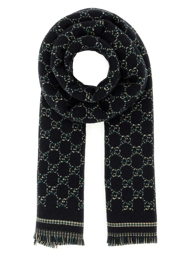 Gucci Stenmix Scarf — Black Exterior: Wool Scarfs in Black Wool from HEWI