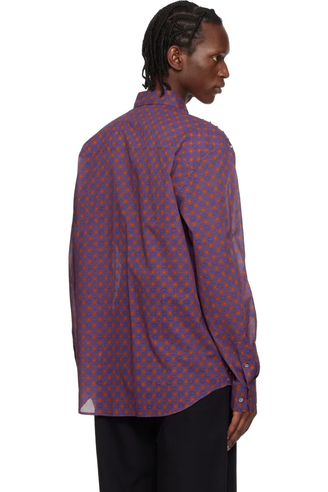 Dries Van Noten Purple Sequinned Shirt, photo 3 of 3 from SSENSE