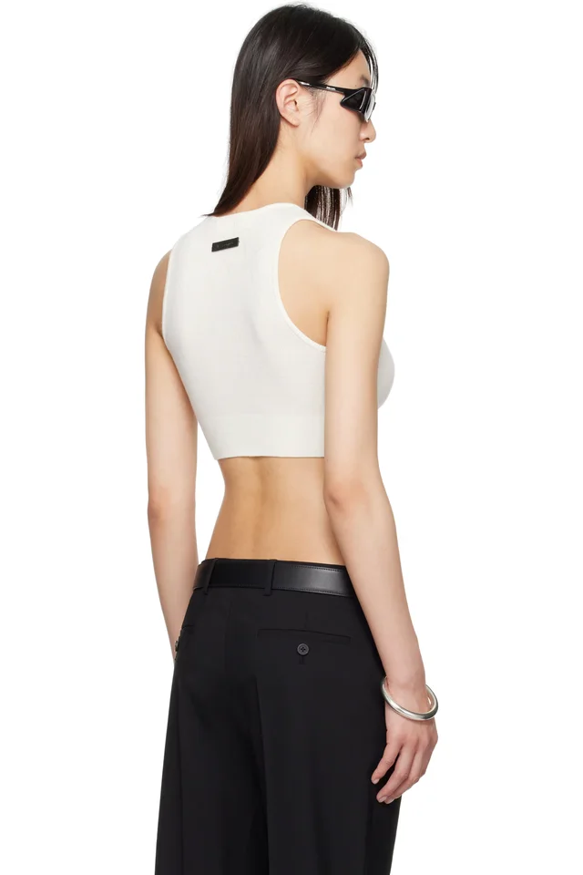Fear of God ESSENTIALS White Soft Rib Sport Tank Top, photo 3 of 4 from SSENSE