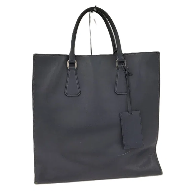 Prada Saffiano Handbag Leather Navy in Navy Saffiano leather from The Reluxe