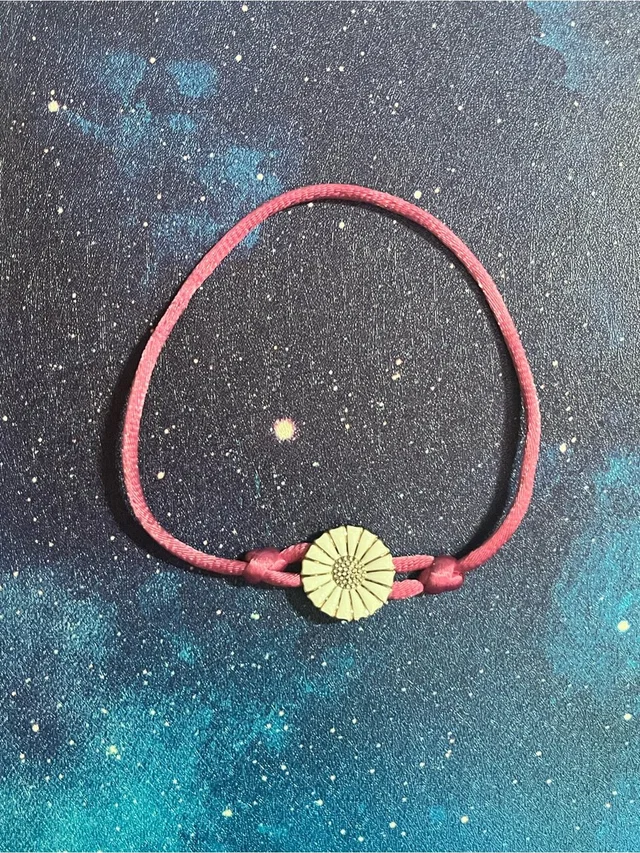 Georg Jensen Pink Cord Bracelet With Gold Daisy Charm in white|pink Silk from Poshmark