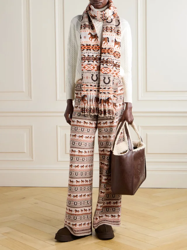 STELLA MCCARTNEY Wool wide-leg pants in Brown, photo 2 of 2 from NET-A-PORTER (Canada)