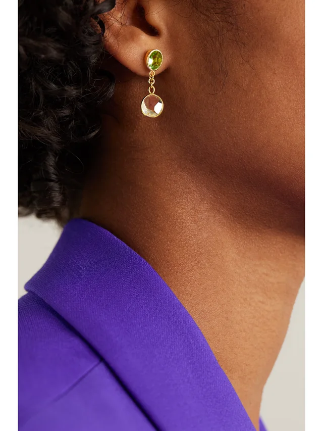 PIPPA SMALL 18-karat gold, aquamarine and peridot earrings in Metallic, photo 2 of 2 from NET-A-PORTER (Canada)