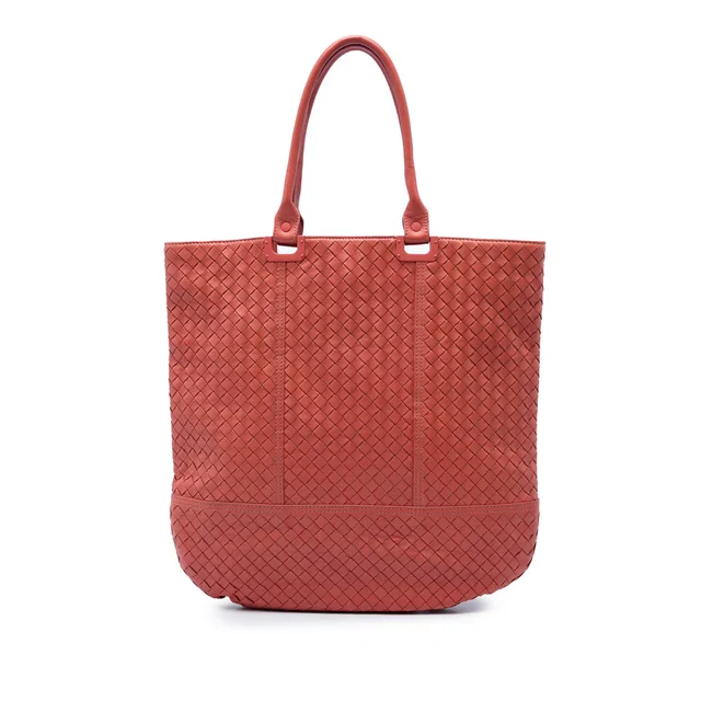 Orange Bottega Veneta Nappa Intrecciato Tote in Orange Nappa leather from Designer Revival