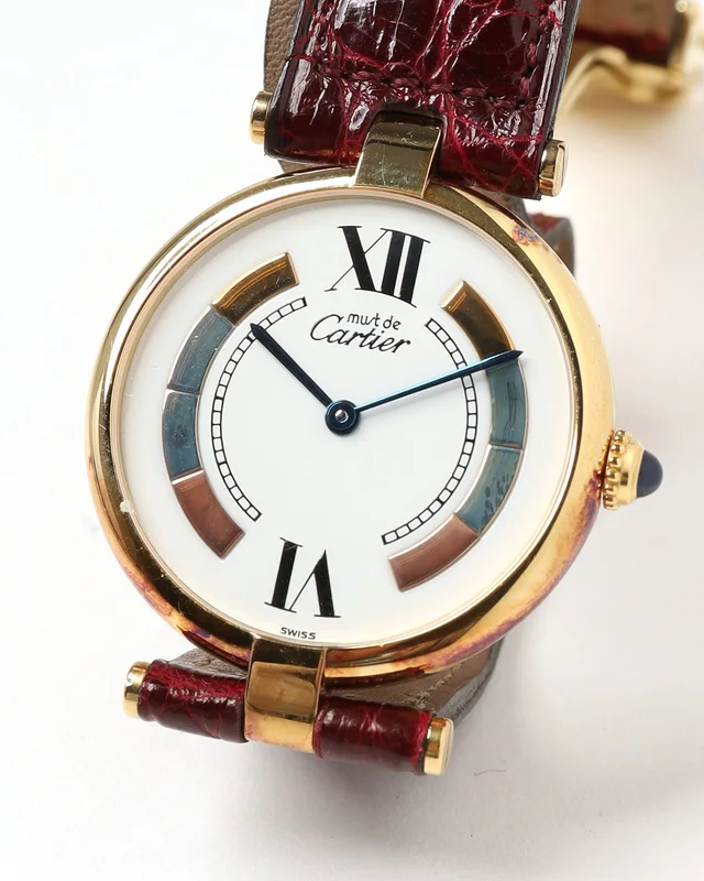 Cartier Vendome Vermeil 30mm circa 2000 Watch in Leather from A Retro Tale, photo 2 of 2
