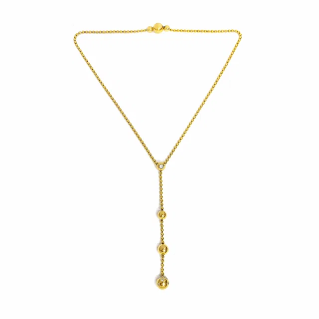 Cartier Yellow Gold Diamond 'Draperie De Decollete' Lariat Necklace in Yellow Leather from Luxury Promise