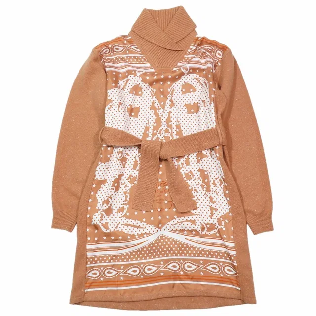 Hermès Twill Lane Brides de Gala Wool Knit Dress Shawl Color 36 Coral in Silk from The Reluxe