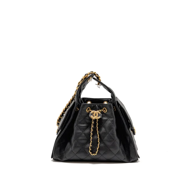 Chanel small 25 bag caviar black GHW (microchip) in Black Caviar leather from EMIER
