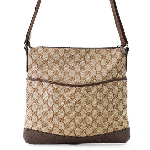 Gucci GG Canvas Shoulder Bag Brown145857 Canvas Leather in Canvas from GALLERY RARE
