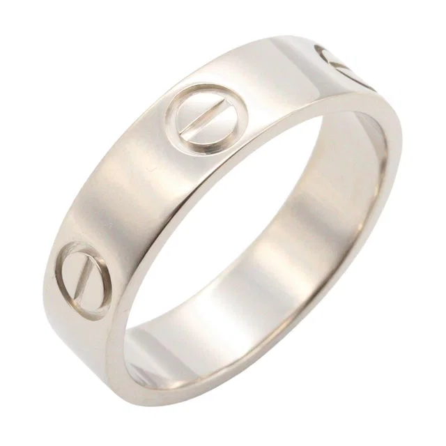 Cartier LOVE Au750 White Gold Ring Size 14 in White from LuxUness