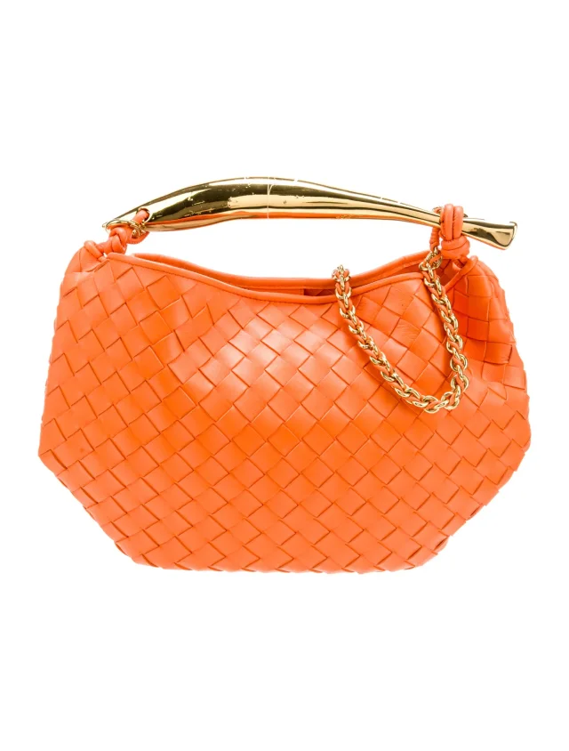 Bottega Veneta Intrecciato Sardine in orange Woven leather from The RealReal