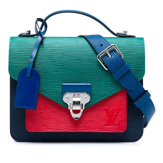 Green Louis Vuitton Multicolor Epi Neo Monceau Satchel in Green Leather from Designer Revival