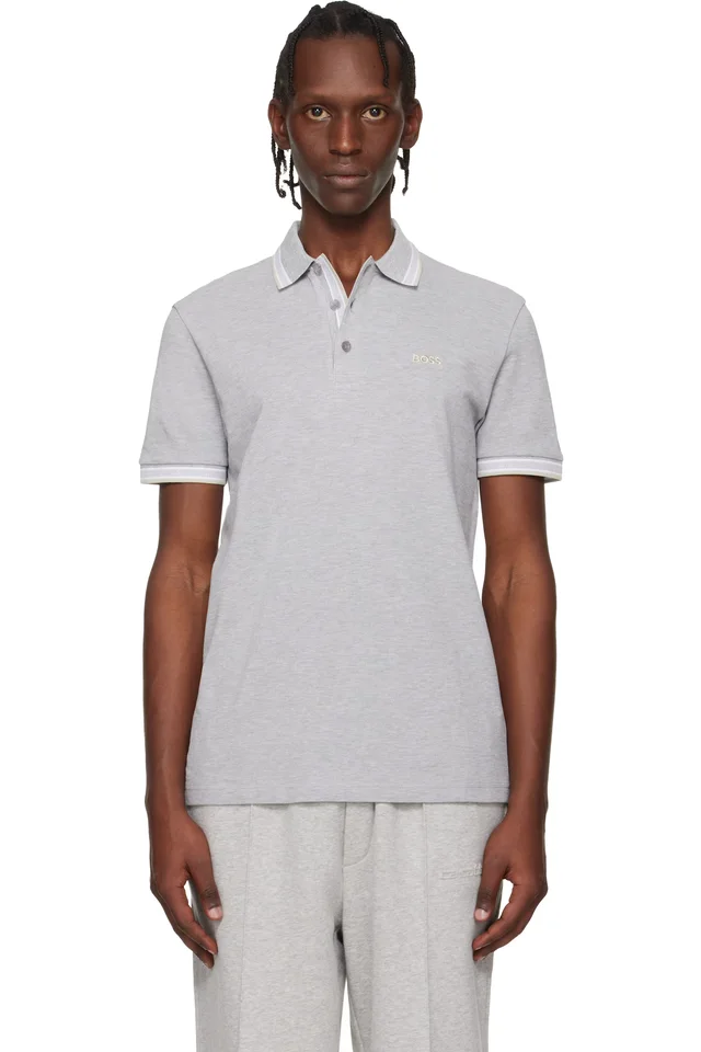 BOSS Gray Paddy Polo, image 1 of 1 from SSENSE