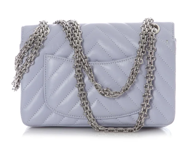 Chanel Mini Lilac Chevron-Quilted Aged Calfskin Reissue in Purple Calfskin from Ann's Fabulous Finds, photo 5 of 10