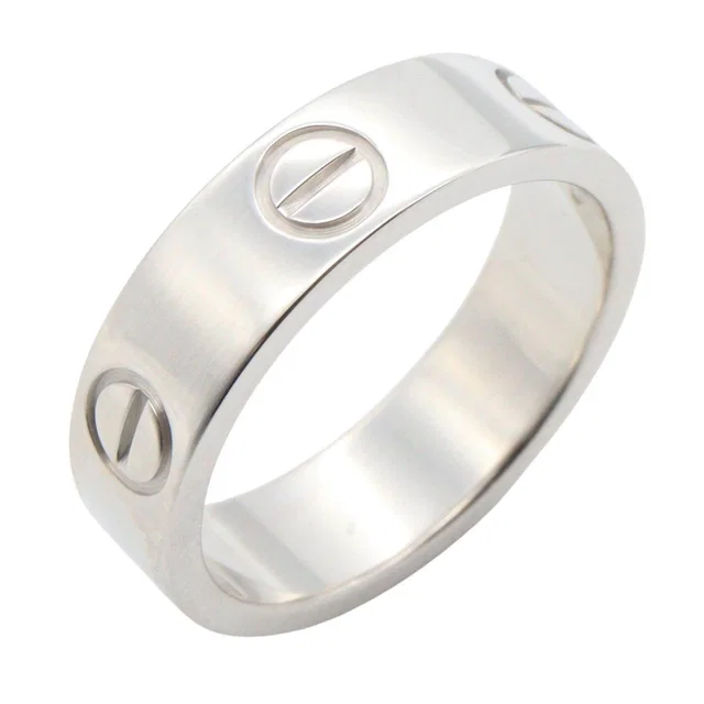 Cartier LOVE Au750 White Gold Ring Size 54 in White from LuxUness