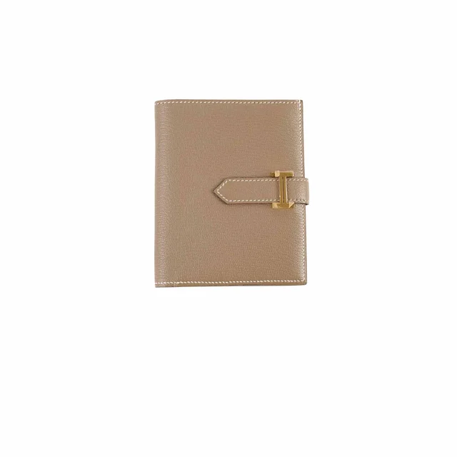 Hermès Bearn Compact Wallet Etoupe - U Stamp in Taupe Epsom leather from The Purse Affair