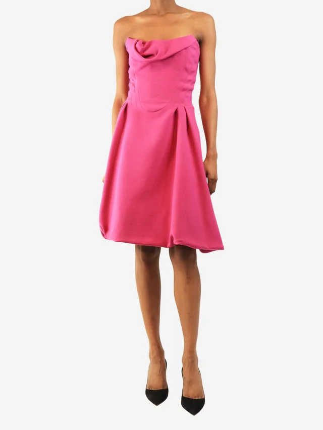 Louis Vuitton Purple strapless corset dress - size UK 8 in Purple Wool from Sign of the Times