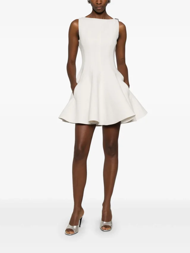 Maje short flared tweed dress in White, photo 2 of 5 from FARFETCH