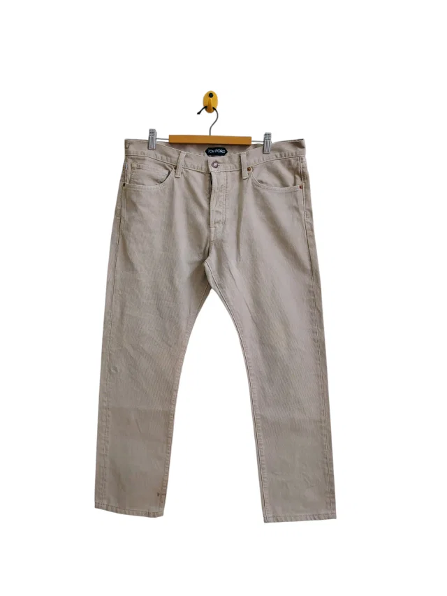 Tom Ford Straight Trouser Pants in Beige, Men's (Size 34) in white|neutral from Grailed