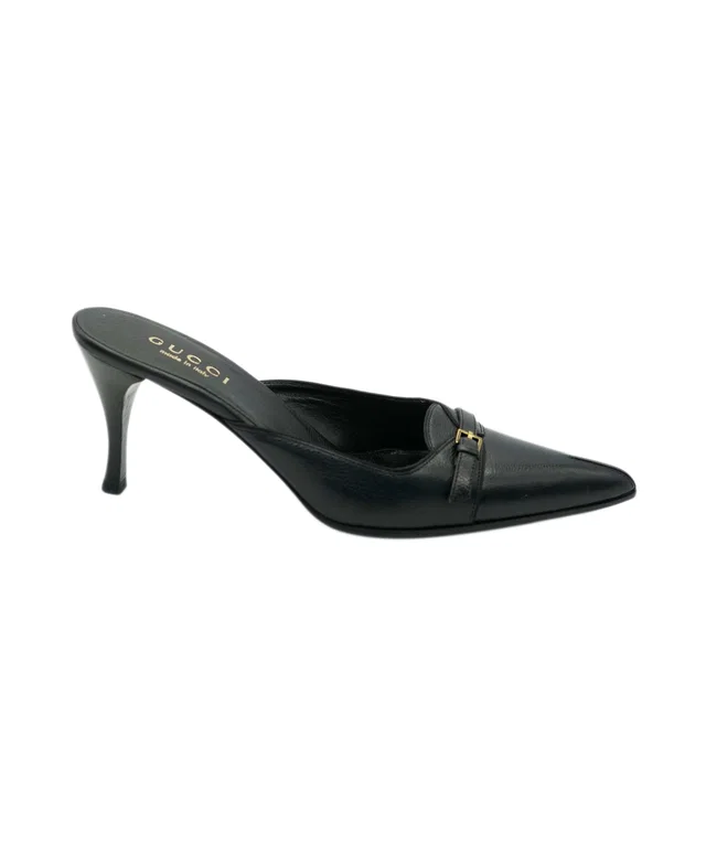Gucci Leather Black Court Heels in Black Leather from Luxury Promise