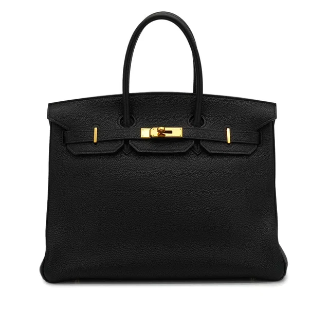 Hermès Birkin 35 Black Togo Hand Bag 2003 Square G Gold Hardware in Black Togo leather from Luxury Promise
