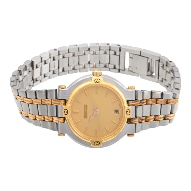 Gucci Round logo face watch 9000L quartz champagne from VINTAGE QOO TOKYO, photo 2 of 5