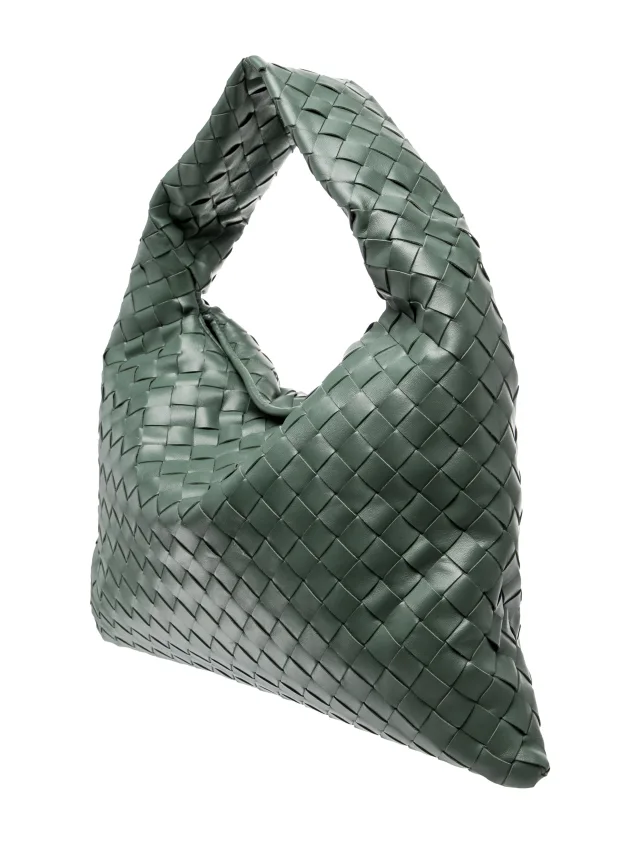 Bottega Veneta Top Handle handbags in green Woven leather from The RealReal, photo 3 of 6