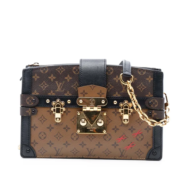 Brown Louis Vuitton Monogram Reverse Trunk Clutch Crossbody Bag in Brown Coated canvas from Designer Revival, photo 1 of 1