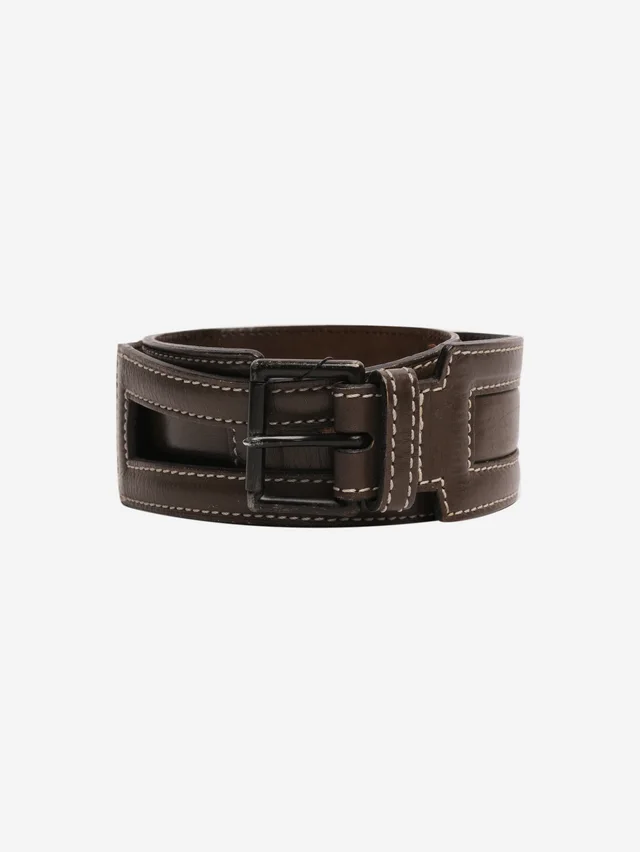 Alaïa Vintage 80s brown leather belt in Brown Leather from Sign of the Times