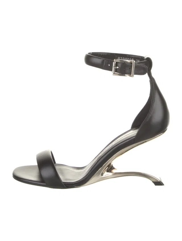 Alexander McQueen Leather Sandals in black Leather from The RealReal