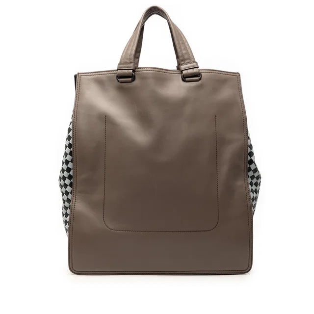 Brown Bottega Veneta Intrecciato Trimmed Leather Tote in Brown Woven leather from Designer Revival