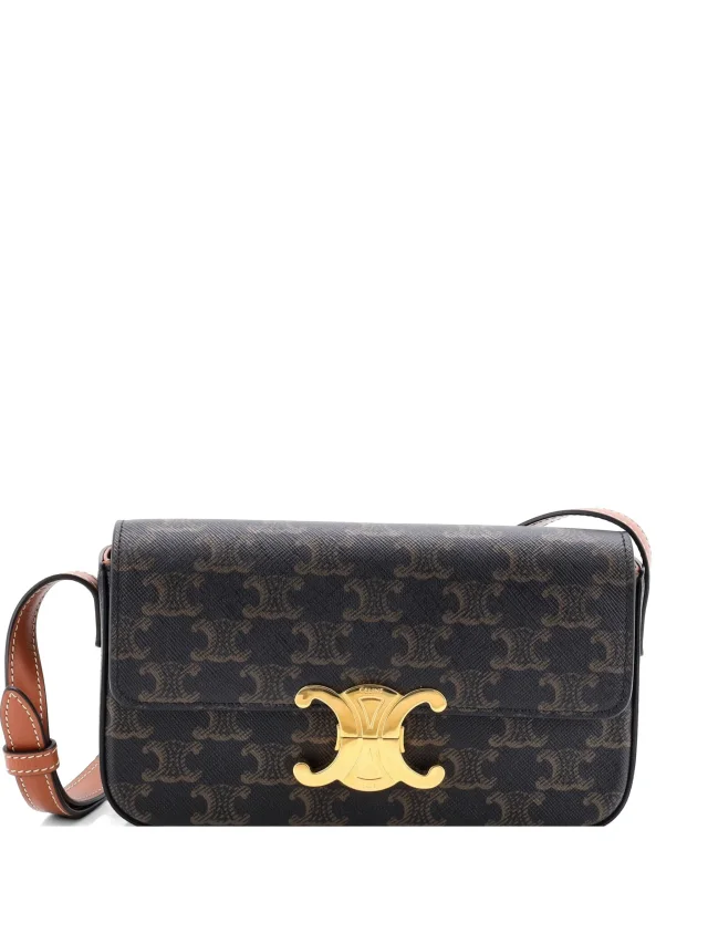 Celine Pre-Owned Triomphe East-West Triomphe Coated Canvas Shoulder Bag | Brown | FARFETCH in Brown Coated canvas from Farfetch, photo 1 of 1