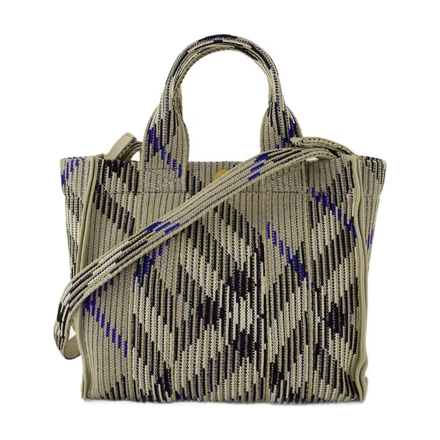 Burberry Knit Jacquard Tote Bag — Beige Nylon in Beige Nylon from HEWI
