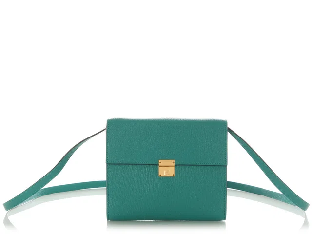 Hermès Green Chèvre Clic 16 Crossbody in Green Goatskin from Ann's Fabulous Finds