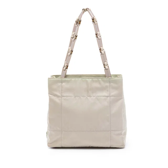 Beige Prada Tessuto Chain Shoulder Bag in Beige Nylon from Designer Revival
